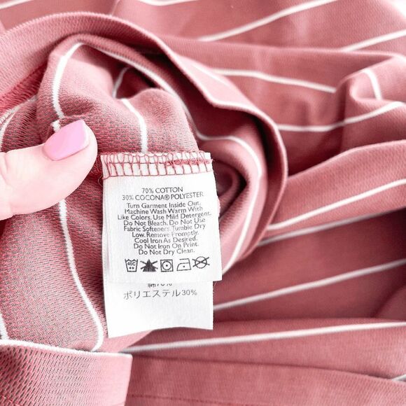 Eddie Bauer Mens Polo Shirt Collared Short Sleeve Stripes White Dusty Rose 2XL - Picture 4 of 6